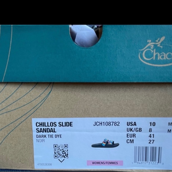 New in box Women's Chillos Slide Dark Tye Dye
(NWT size 10 - Picture 9 of 9